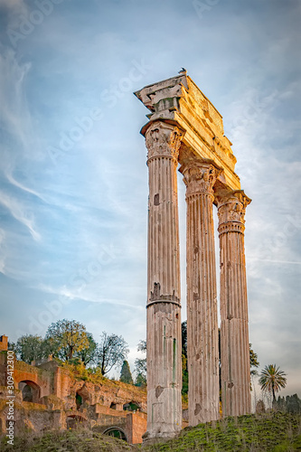 Canvas Print Rome Temple of Castor and Pollux