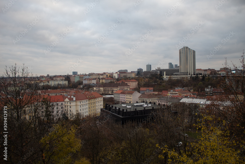 Vysehrad in winter is the historical birth of the Czech capital city of Prague with the Vysehrad fortress and castle. Vysehrad in winter is the historical birth of the Czech capital city of Prague with the Vysehrad fortress and castle.