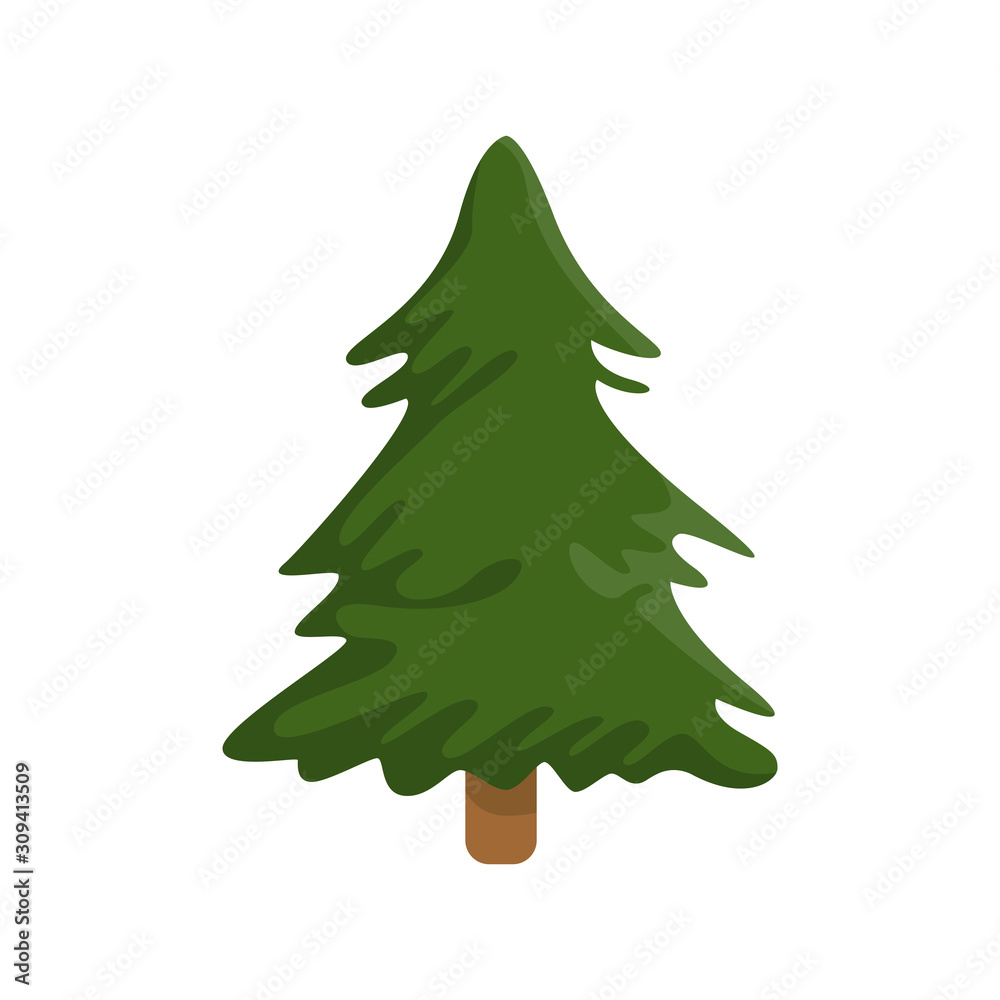 Pine tree, Christmas tree. cartoon vector illustration Pine tree, Christmas tree. cartoon vector illustration