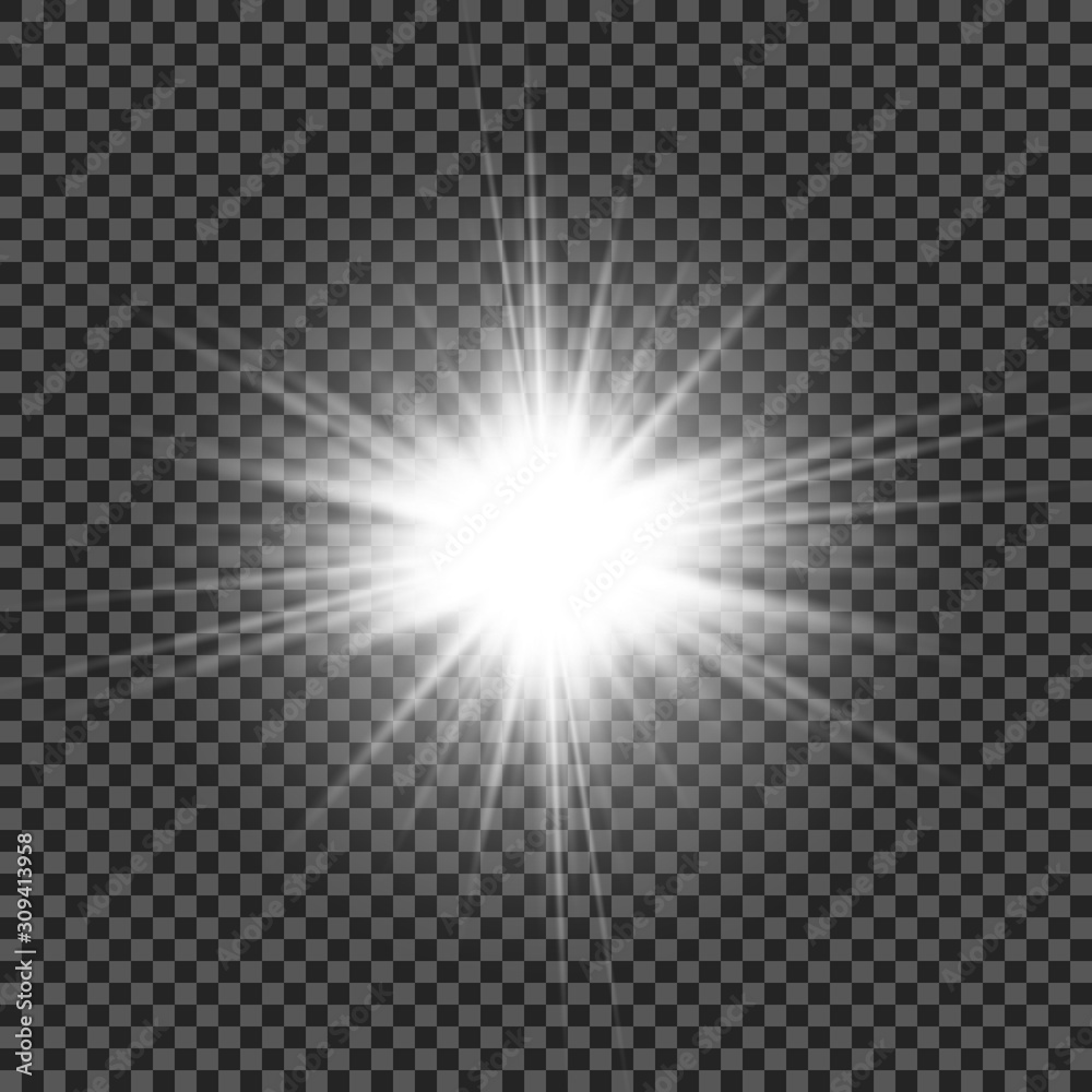 Starlight effect, stars on transparent background