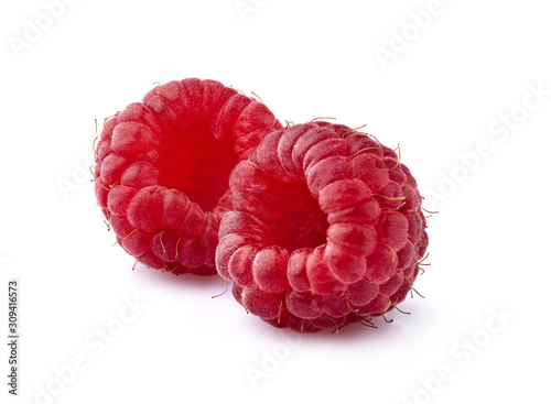 Raspberries Isolated on White Background. Ripe berries isolated.