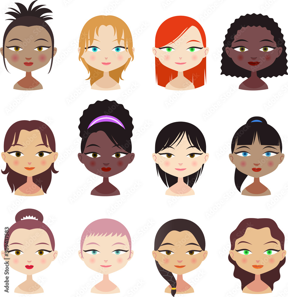 Girl faces Girl faces