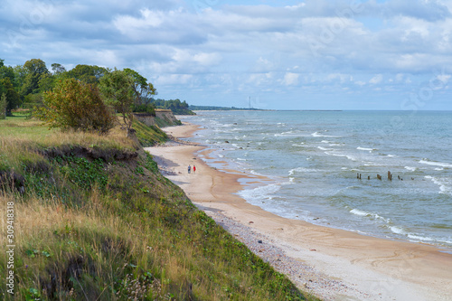 High coast of the Baltic Sea in summer