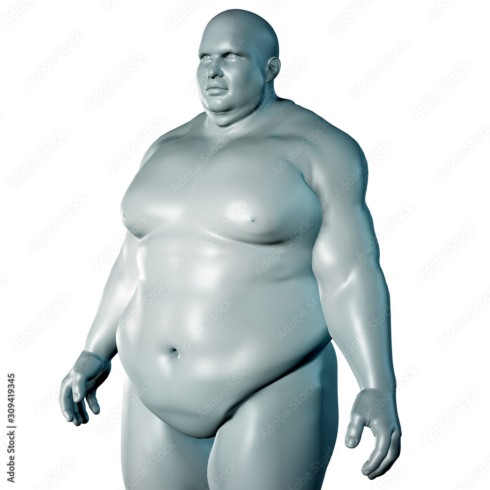 3d illustration of Overweight human anatomy. 3d illustration of Overweight human anatomy.