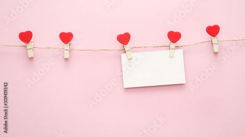 Concept for valentines day and greeting lettering. Pink background