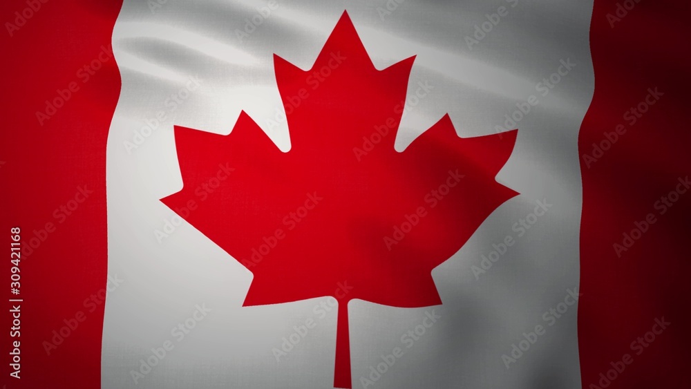 Realistic waving flag of Canada. 3d rendering Realistic waving flag of Canada. 3d rendering