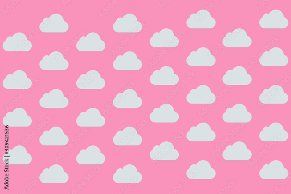 set of paper clouds colorful abstract background