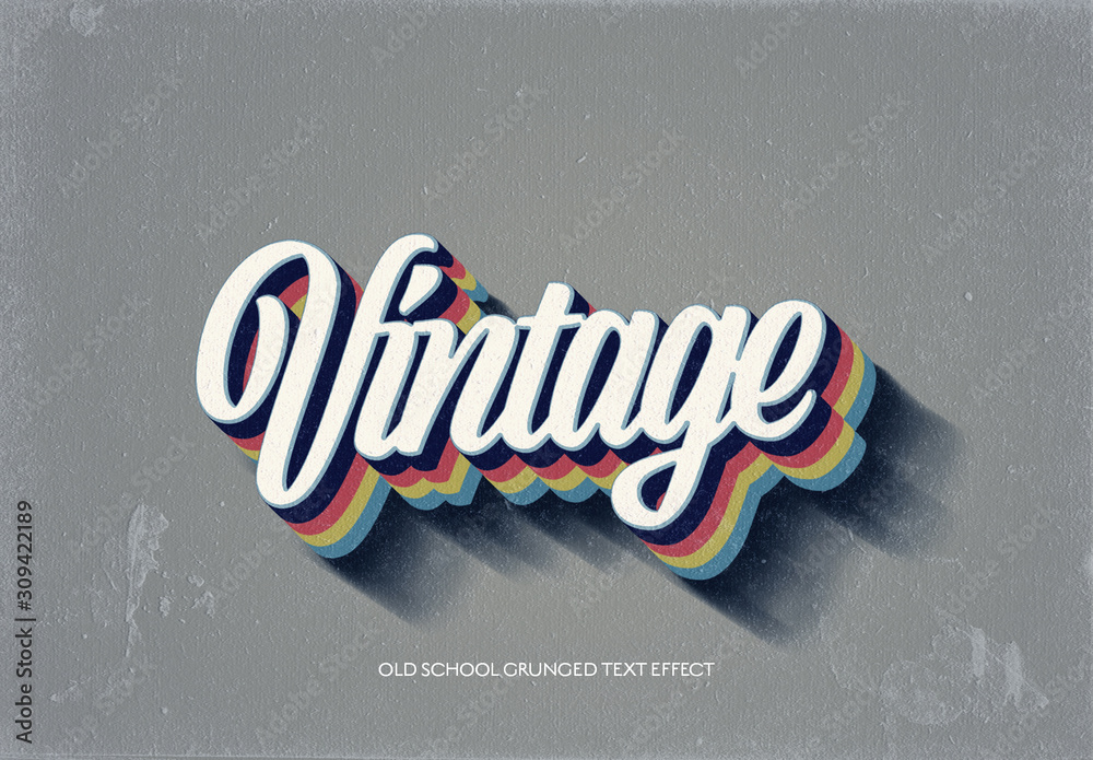 Retro Grunge Text Effect Mockup Stock Template Adobe Stock Retro Grunge Text Effect Mockup Stock Template Adobe Stock