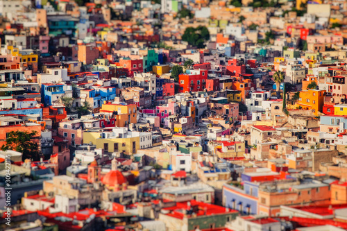 colorful cityscape of mexican city Guanajuato Mexico © twixx