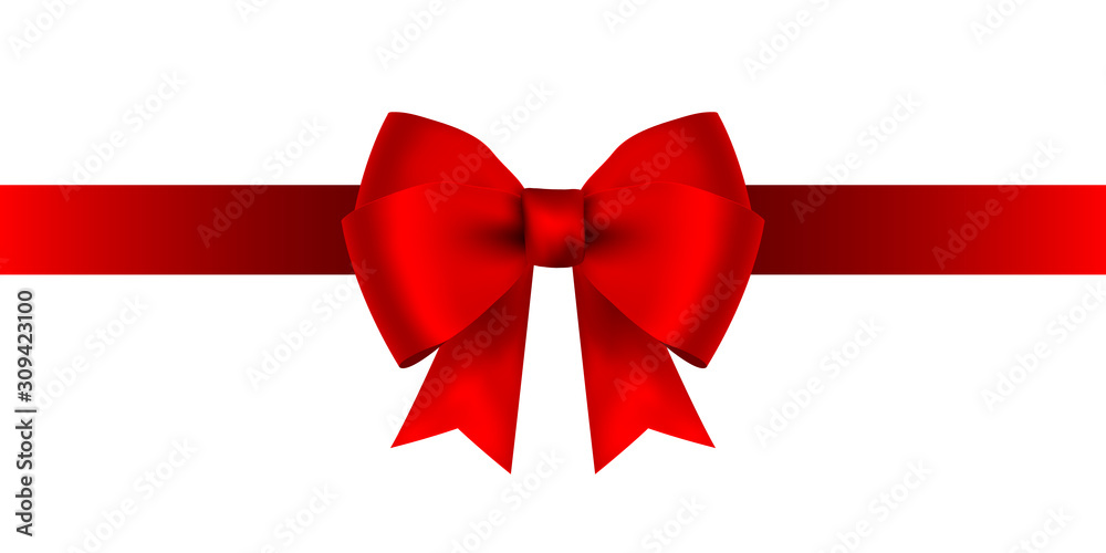 Red bow for gift and greeting card isolated on white Red bow for gift and greeting card isolated on white