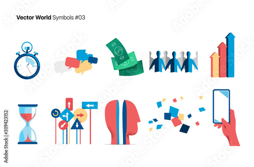 Set of business icons and symbols - Vector