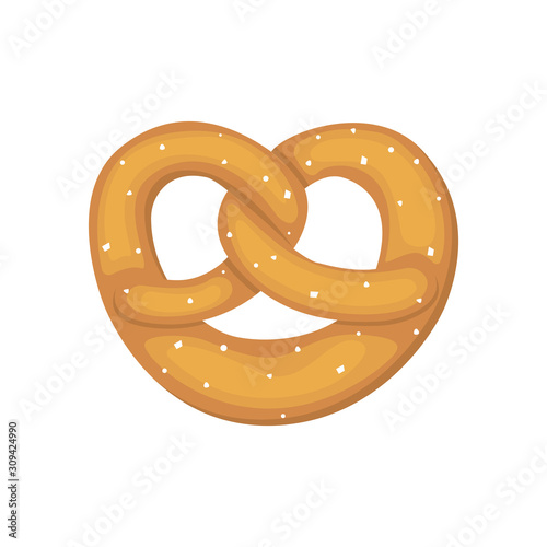 Bavarian pretzel. cartoon vector illustration