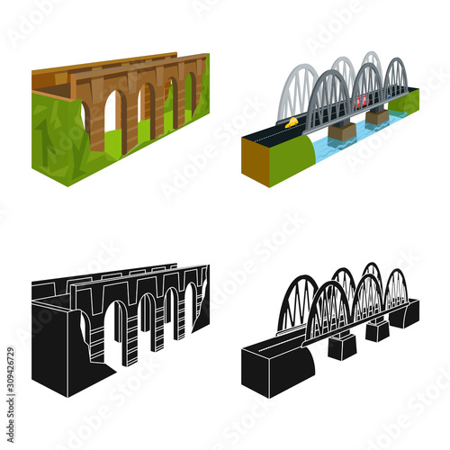 Vector illustration of connection and design symbol. Collection of connection and side stock vector illustration.