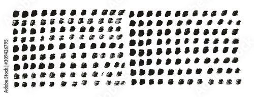 Flat Paint Brush Thin Straight Lines High Detail Abstract Vector Background Set 