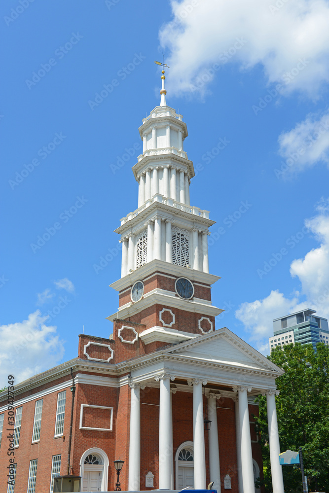 First Church Of Christ on Main Street in downtown Hartford, Connecticut, CT, USA.
