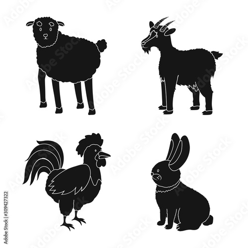 Vector design of ranch and organic sign. Set of ranch and food stock symbol for web.