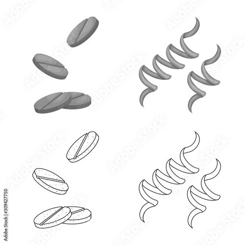 Vector illustration of protein and sea symbol. Collection of protein and natural stock vector illustration.