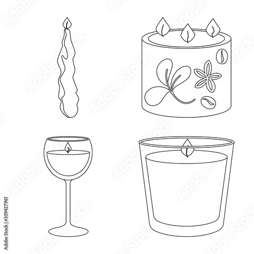 Vector illustration of source and ceremony icon. Collection of source and fire stock vector illustration.