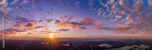 Beautiful sky at sunset. Drone shooting © Igor Dmitriev