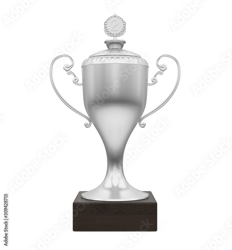 Silver Trophy Cup Isolated
