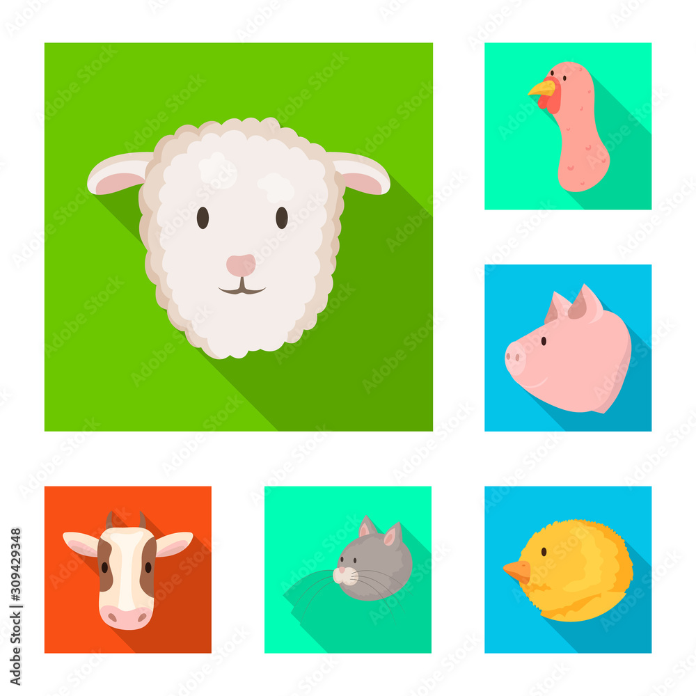 Isolated object of agriculture and breeding icon. Set of agriculture and organic vector icon for stock.