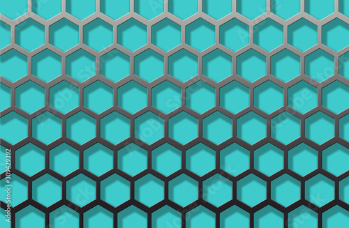 Hexagon shape pattern background.