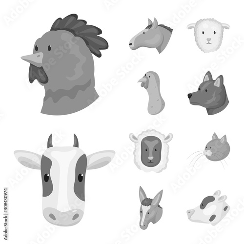 Vector illustration of countryside and homestead sign. Collection of countryside and breeding stock vector illustration.