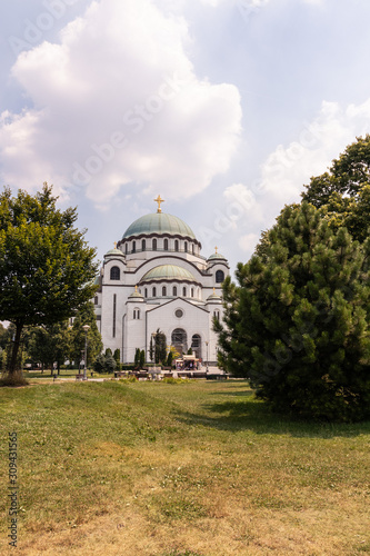 Temple of St. Sava general view from the square. Serbia  Belgrad