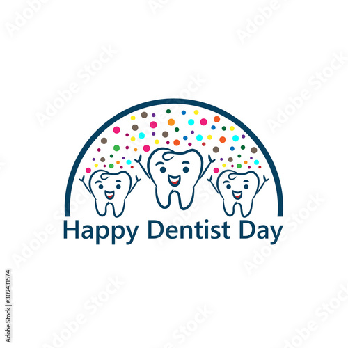 6 march - dentists day. Typography poster. Usable as background. Dentist Day greeting card.