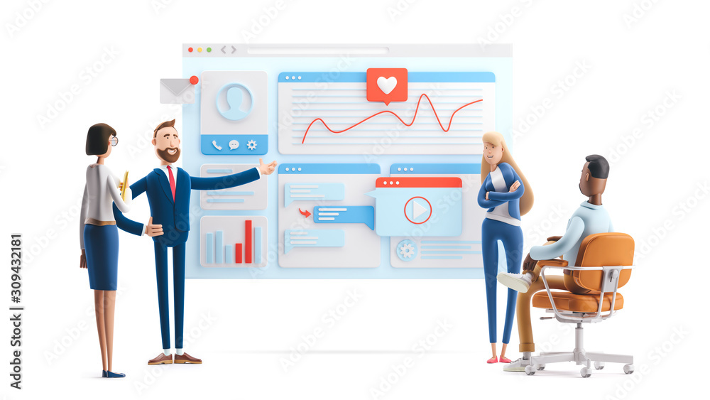 web develop and web design team . 3d illustration. Cartoon characters. Business teamwork concept. web develop and web design team . 3d illustration. Cartoon characters. Business teamwork concept.