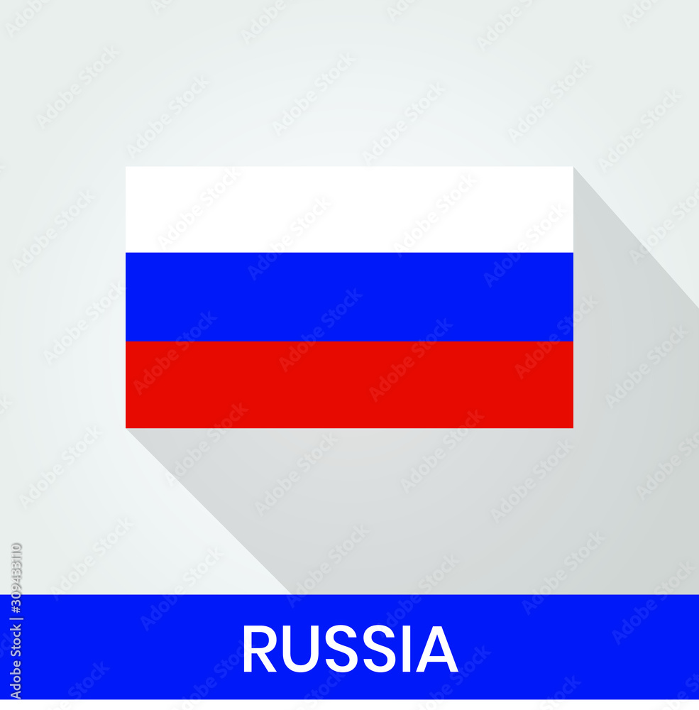 Flag of The Russia With Shadow