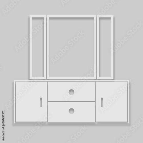 cabinet icon with mirrors