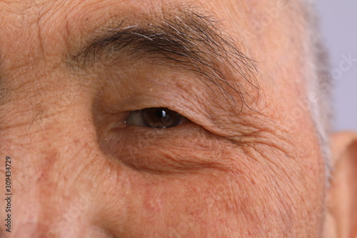 old man eyes macro closeup