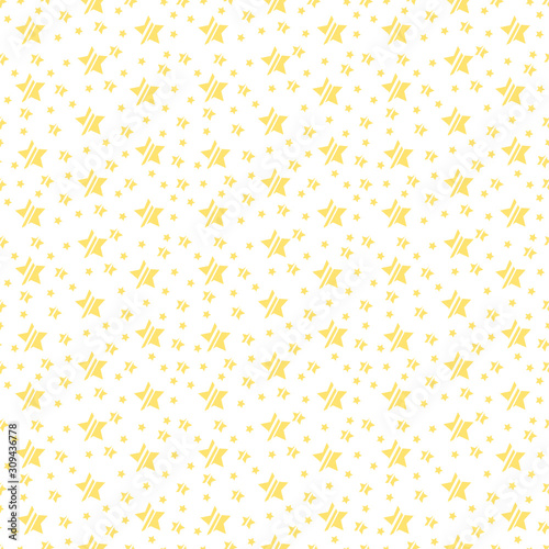 Seamless pattern of gold stars on white background