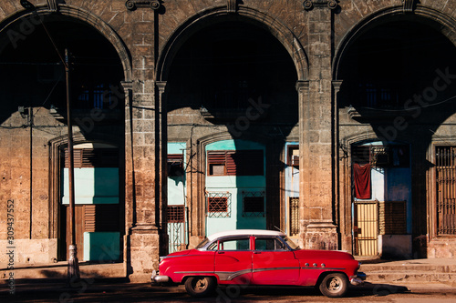 Old car in the street of Cuba