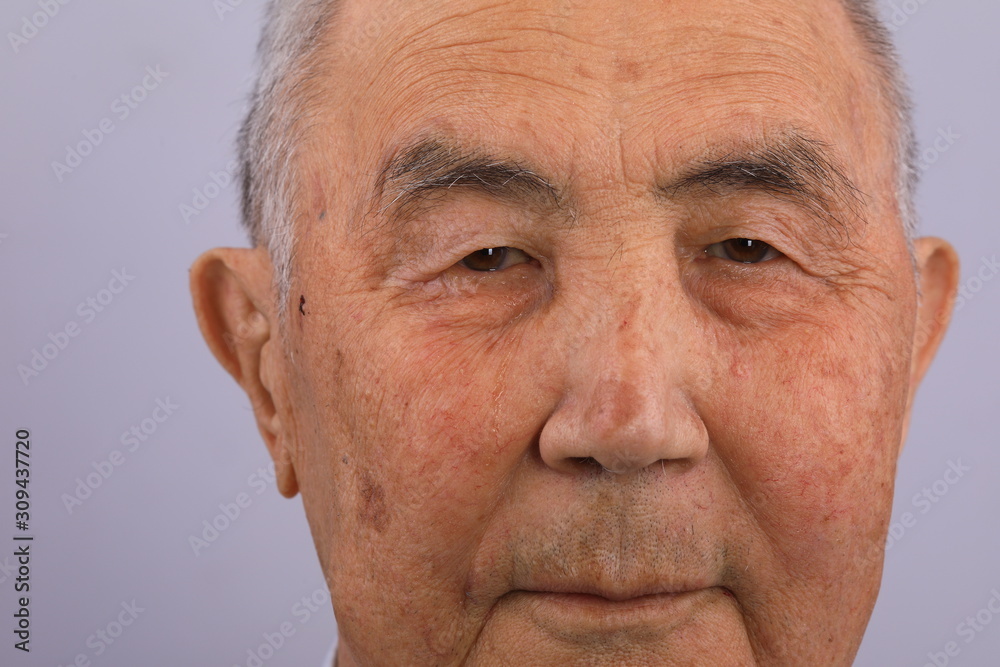 close-up portrait of an old man's face close-up portrait of an old man's face