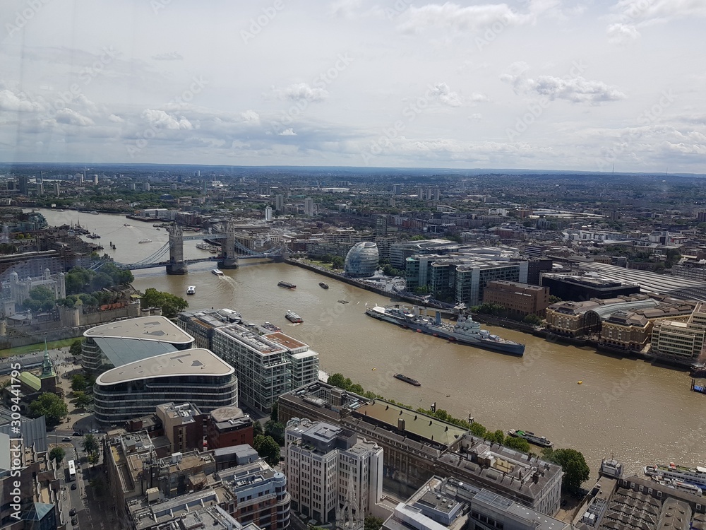 aerial view of London from Sky garden 