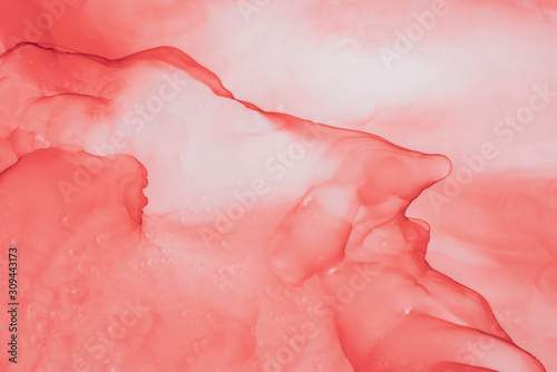 Abstract coral color fluid background photo