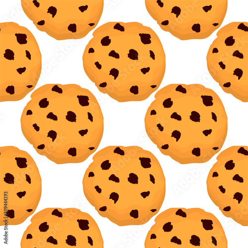 Illustration on theme big set identical biscuit, kit colorful pastry cookie