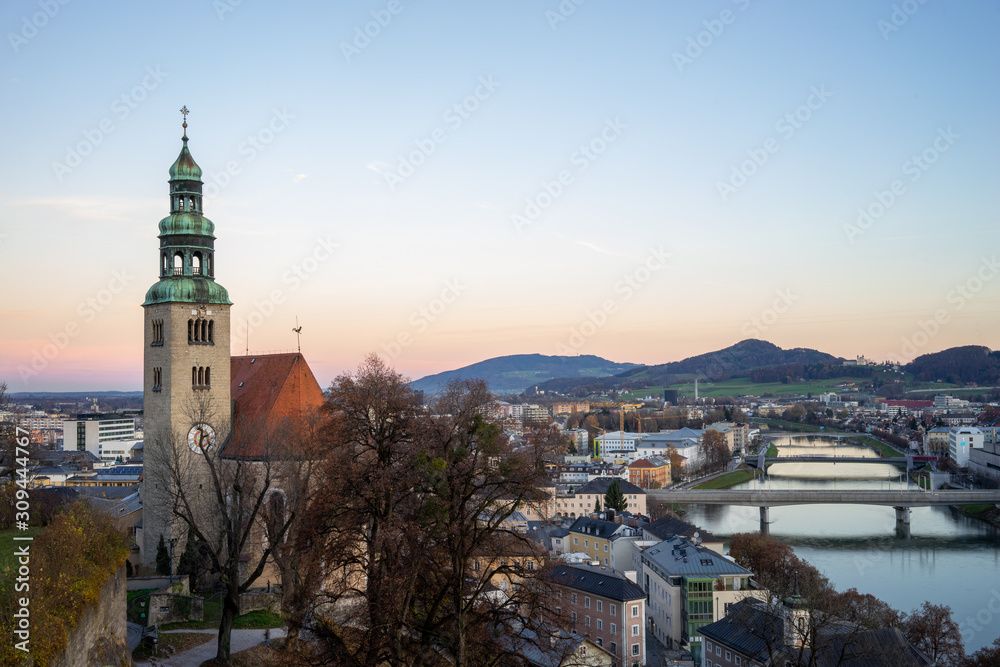 View on evening Salzburg