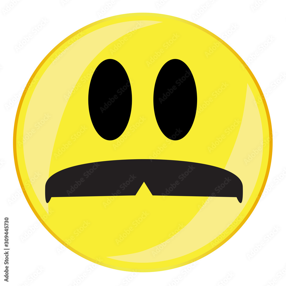 Fototapeta premium Mustache Smile Face Button Isolated