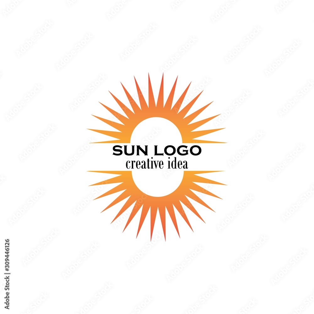 Fototapeta premium sun logo and icon vector illustration design template