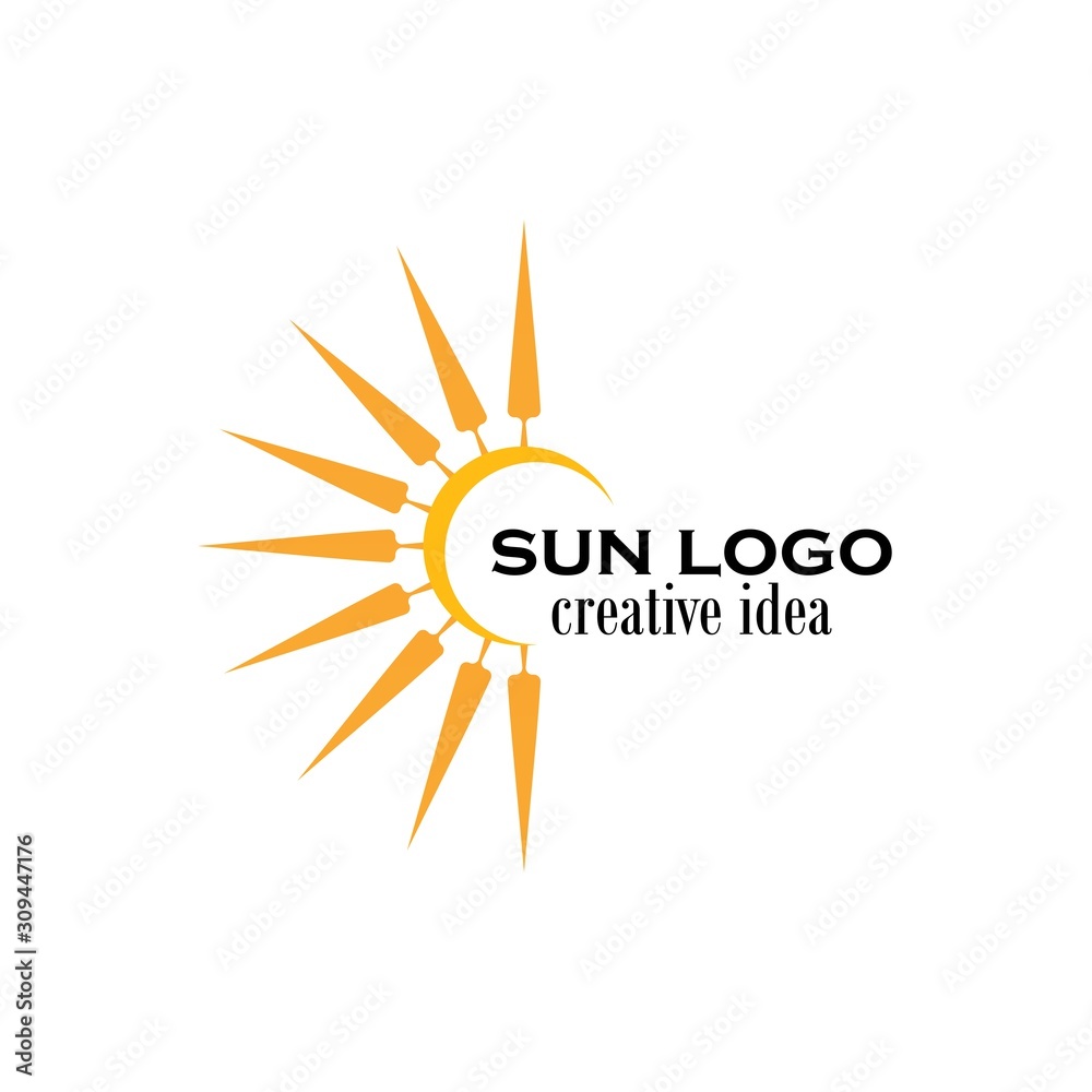 Fototapeta premium sun logo and icon vector illustration design template