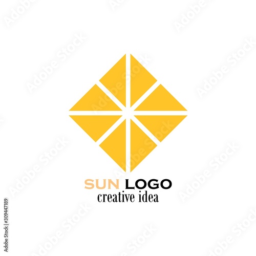 sun logo and icon vector illustration design template