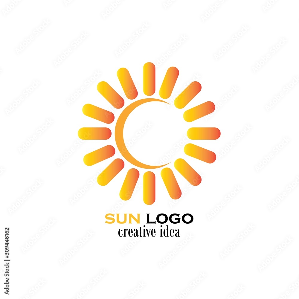 Fototapeta premium sun logo and icon vector illustration design template