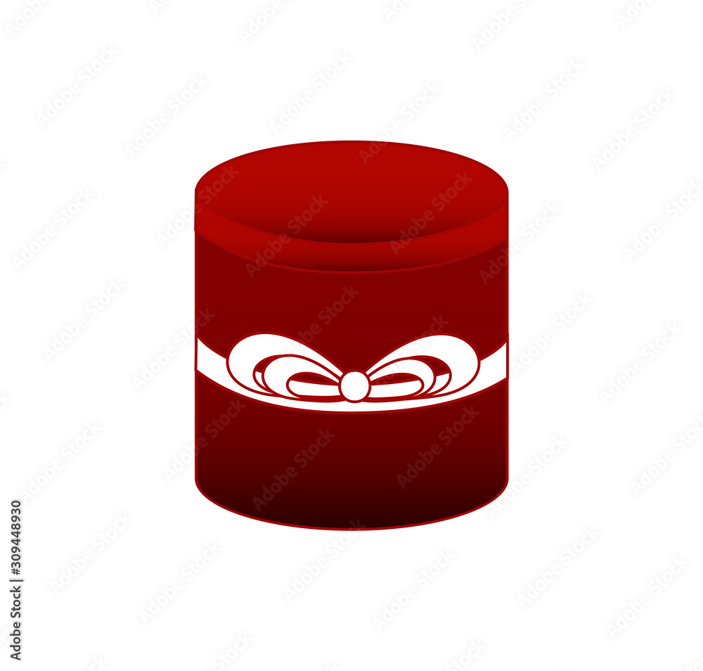 Obraz premium Vector gift box made of red velvet