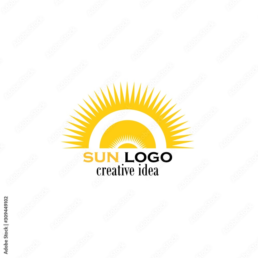 Fototapeta premium sun logo and icon vector illustration design template