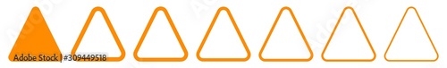 Triangle Icon Orange Rounded | Label Triangles | Frame Logo | Emblem | Traffic Sign | Road Symbol | Isolated | Variations