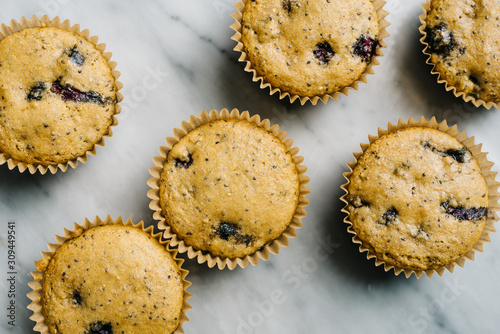 Paleo Blueberry Muffins Flat Lay