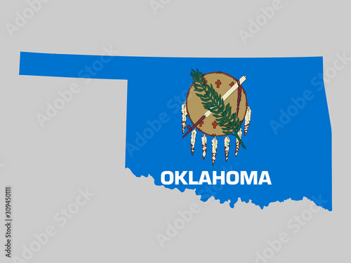 U.S. state of Oklahoma Map Flag Vector illustration Eps 10 photo